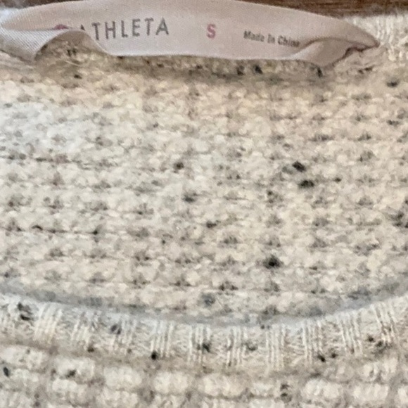 Athleta Cream Textured Crew Neck Sweater - Picture 2 of 6